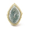 Natural Amazonite Horse Eye Wrapped Adjustable Ring G-D458-03G-08-RS-2
