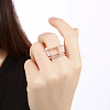 Brass Cubic Zirconia Hollow Three Loops Finger Rings For Party RJEW-BB16282-6RG-7