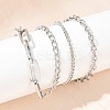 304 Stainless Steel Paperclip Chain Twisted Chain Cable Chain Necklaces for Women Men NJEW-A053-01P-3