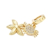 Brass Micro Pave Clear Cubic Zirconia Pendants KK-A263-01B-G-2