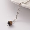 Platinum Tone Brass Tiger Eye Cone Hexagonal Pointed Dowsing Pendulums MAK-M015-01D-3