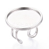 304 Stainless Steel Cuff Ring Findings STAS-S080-040I-P-1