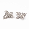 Brass Micro Pave Cubic Zirconia Connector Charms KK-E068-VB363-3
