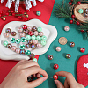 Christmas Theme 100Pcs 5 Colors Opaque Acrylic Beads MACR-SP0001-01B-04-3