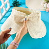 1Pc Women Straw Floppy Wide Brim Sun Hat AJEW-TA0002-59C-6