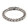 Non-Tarnish 304 Stainless Steel Cuban Link Chain Bracelet NJEW-D050-02C-P-1