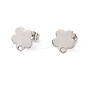 Non-Tarnish 201 Stainless Steel Stud Earring Findings with Hole EJEW-A071-10B-P-1