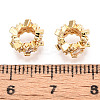 Brass Micro Pave Clear Cubic Zirconia Rondelle European Beads KK-N275-08G-3