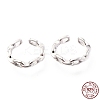 Anti-Tarnish Rhodium Plated 925 Sterling Silver Cuff Earrings EJEW-H124-05P-4