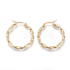 201 Stainless Steel Hoop Earrings LS-EJEW-A054-05A-G-1