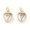 Brass with Cubic Zirconia Pendants KK-P271-42G-B-2