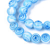 Handmade Millefiori Glass Round Beads Strands LK-R004-93B-3