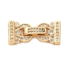 Brass Micro Pave Clear Cubic Zirconia Fold Over Clasps KK-P291-16G-1