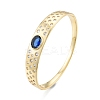 Cubic Zirconia Oval Hinged Bangle BJEW-G651-10G-02-3