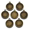 Tibetan Style Alloy Pendant Cabochon Settings TIBE-S322-002B-AB-NR-1
