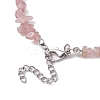 Natural Rose Quartz Chip Beaded Necklace NJEW-JN04615-13-5