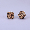 Colorful Pattern Printed Silicone Focal Beads SI-JX0022A-08-1