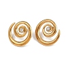 304 Stainless Steel Rhinestone Vortex Spiral Stud Earrings EJEW-K314-01G-2