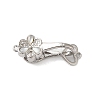 Brass Micro Pave Clear Cubic Zirconia Fold Over Clasps KK-S382-13P-01-1