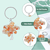 4 Sets 4 Styles Natural Gemstone Chip & Alloy Tree of Life Pendant Keychain KEYC-FH0001-45B-4