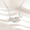 Brass Micro Pave Cubic Zirconia Heart Mermaid Pendant Necklaces for Women NJEW-S441-07A-P-1