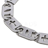 304 Stainless Steel Mariner Hollow Cross Link Chain Bracelets BJEW-B078-64P-01-2