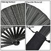 1Pc Bamboo with Oxford Fabric Glitter Powder Folding Fans AJEW-SP0003-77B-3