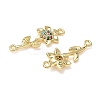 Brass Pave Colorful Cubic Zirconia Connector Charms KK-L253-21G-01-2