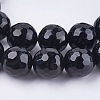 Natural Black Onyx Round Beads Strand G-L084-8mm-20-3