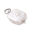 Natural Nucleated Pearl Keshi Pendants PALLOY-JF04626-02-4