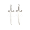 Brass Micro Pave Clear Cubic Zirconia Pendants CU-CBAD306-20P-1