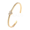 304 Stainless Steel & Rhinestone Cuff Bangles for Women BJEW-D464-01G-2