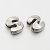Letter Slider Beads for Watch Band Bracelet Making ALRI-O012-S-NR-1