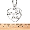 Mother's Day 201 Stainless Steel Hollow Cut Mom Love Heart Pendant Necklaces LS-NJEW-H065-24P-3