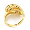 Brass Micro Pave Clear Cubic Zirconia Open Cuff Ring for Women LS-RJEW-M173-06B-G-3