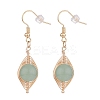 Natural Green Aventurine Braided Dangle Earring EJEW-JE04845-03-1