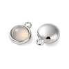 Natural Grey Agate Half Round Charms STAS-L022-397D-P-2