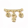 Rack Plating Brass Micro Pave Clear Cubic Zirconia Heart Connector Charms KK-G456-01G-03-2