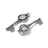 Key Brass Natural Fluorite Big Pendants KK-D361-01AS-32-2
