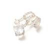 Brass Micro Pave Cubic Zirconia Pendants KK-C085-12S-2