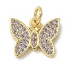 Rack Plating Brass Micro Pave Cubic Zirconia Pendants X-KK-K392-42G-1