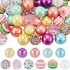 52Pcs 11 Styles Acrylic Round Beads Set OACR-SC0001-69-1