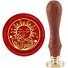 Brass Wax Seal Stamp with Handle AJEW-WH0184-0977-1