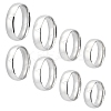 Unicraftale 8Pcs 8 Style 304 Stainless Steel Plain Simple Flat Band Rings for Men Women STAS-UN0031-66-1