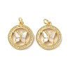 Brass Micro Pave Clear Cubic Zirconia Pendants KK-B083-37C-G-1