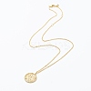 Brass Micro Pave Clear Cubic Zirconia Pendant Necklaces NJEW-J059-01P-2