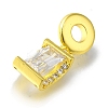 Rack Plating Brass Micro Pave Clear Cubic Zirconia European Dangle Charms KK-H485-18G-2