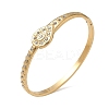 304 Stainless Steel Crystal Rhinestone Hinged Cuff Bangles SA-CBAB92B-20G-2