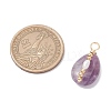 Copper Wire Wrapped Natural Amethyst & Natural Cultured Freshwater Pearl Beads Pendants PALLOY-JF03645-04-2