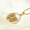 201 Stainless Steel Crystal Rhinestone Ring with Hollow Butterfly Pendant Necklaces for Women NJEW-P327-01G-3